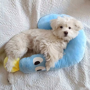狗狗睡觉枕头小狗专用小型犬宠物比熊睡觉用问号靠枕绒抱枕高颜值