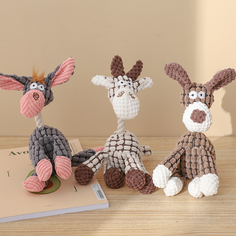 狗狗磨牙解闷发声毛绒绳结玩偶