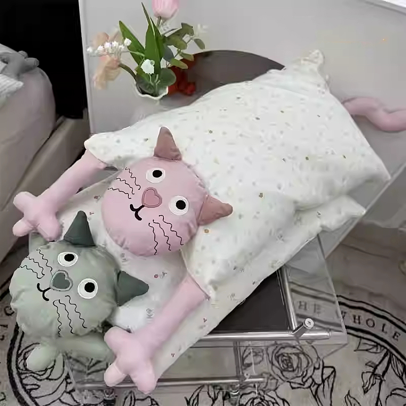 狗狗睡觉枕头小狗专用小型犬比熊双层纱卡通宠物用品睡觉抱枕泰迪