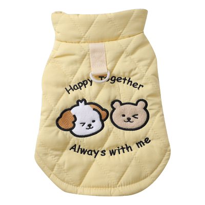 狗狗衣服冬季比熊幼犬冬天保暖可牵引蓝色马甲棉背心两腿衣秋冬装