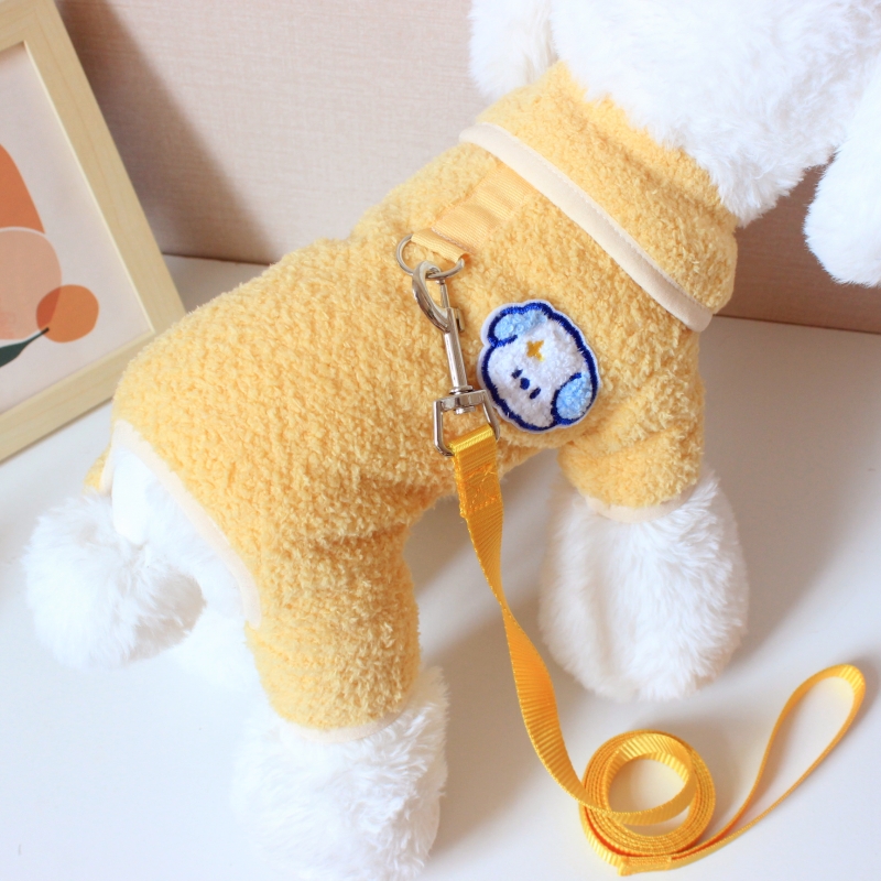 狗狗衣服2025新款冬装小狗比熊冬天保暖加绒可牵引防脏可爱四脚衣