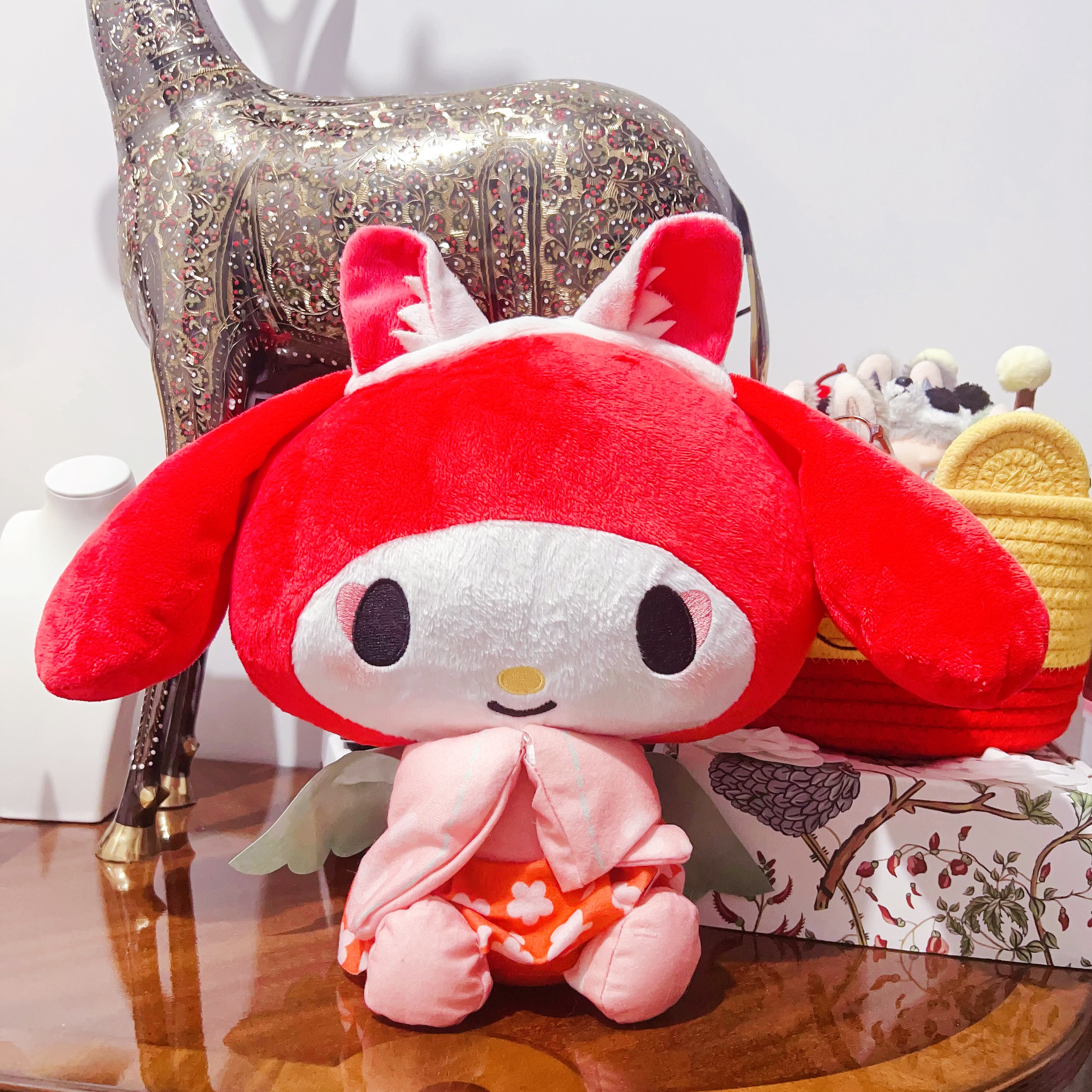 日本购中古款正版sanrio melody变装和服小狐狸毛绒公仔玩偶娃娃