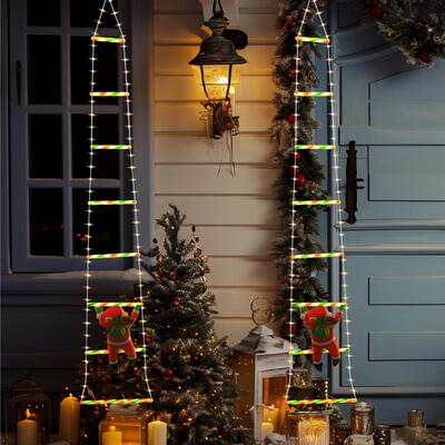 Santa Claus Climbing Ladder LED Hanging  Colorful Light
