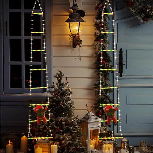 Santa Claus Climbing Ladder LED Hanging  Colorful Light