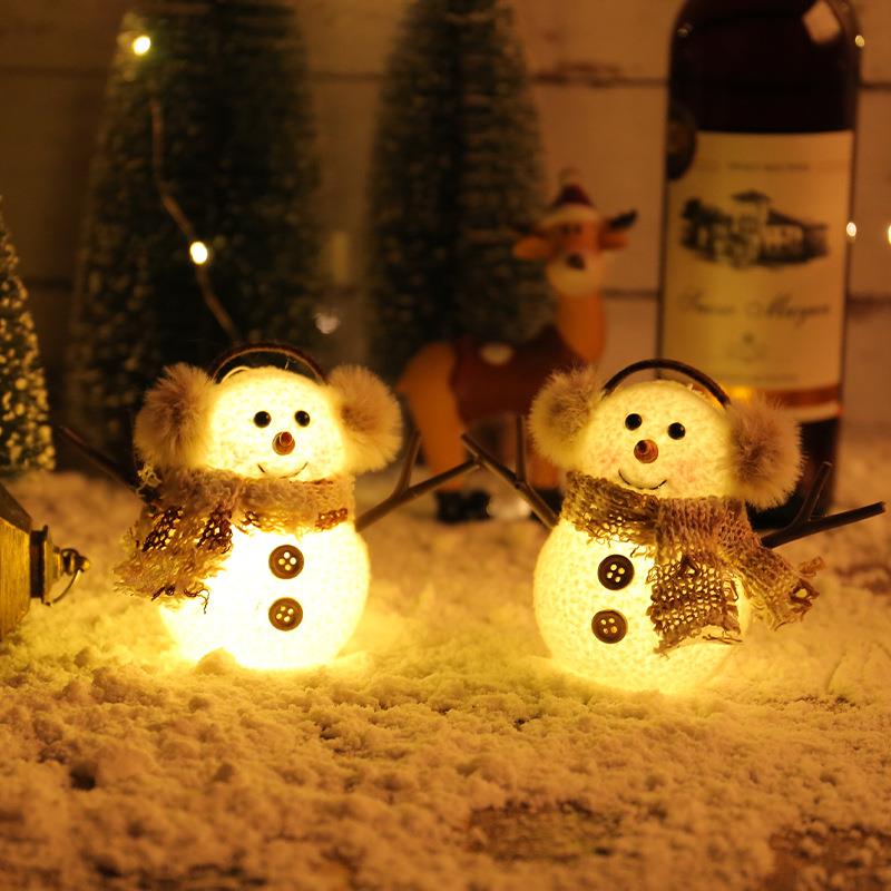 Christmas glowing snowman ornament Christmas gift圣诞发光
