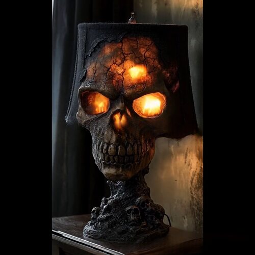 HalloweenSkull‑lightYardResin