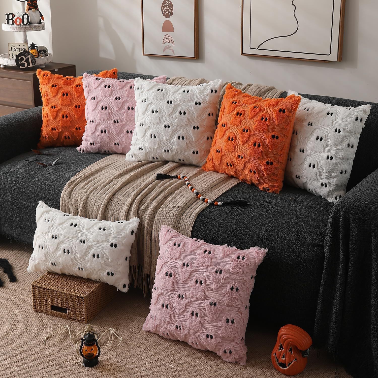 HalloweenPumpkinPillowSetParty