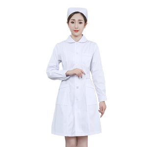 护士服加肥加大码长袖药店白大褂立领套装夏季短袖胖mm护士工作服