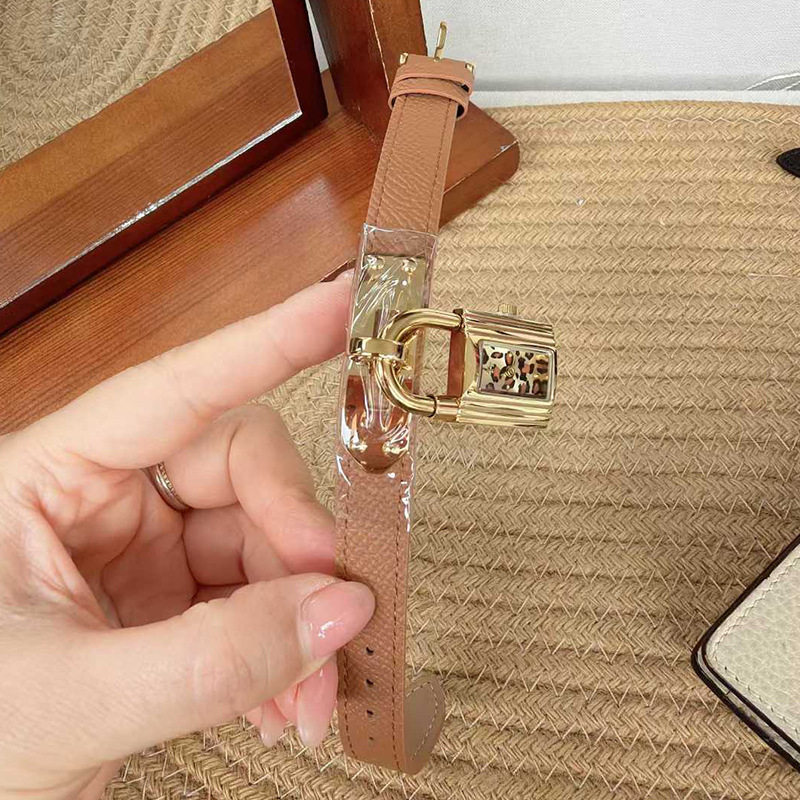 TT锁头年新款轻奢小众气质女表女士潮流女款豹纹表盘个性韩版腕表