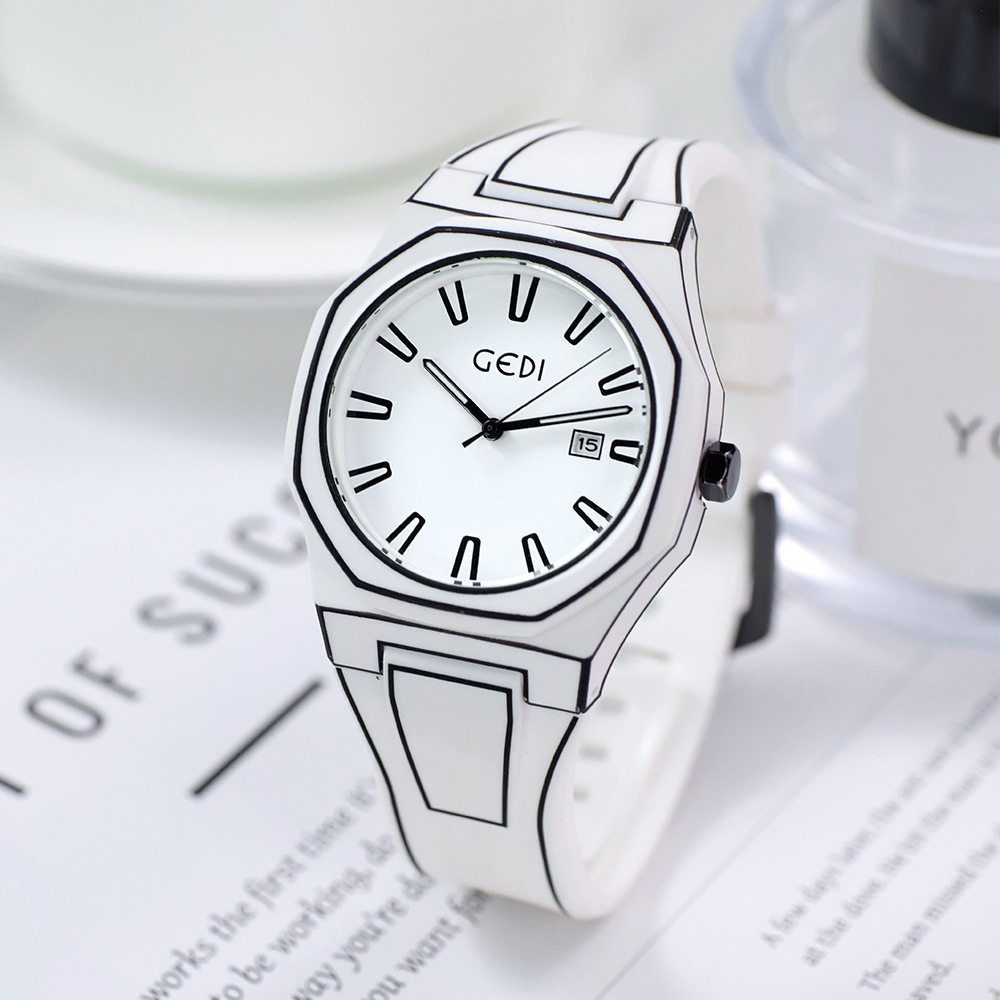 同款高颜值简约学生韩版风二次元男女百搭漫画硅胶歌迪款石英手表