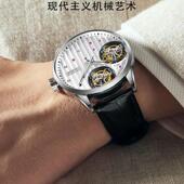 潮流男士 韩版 轻奢时尚 aesop伊索奢牌飞行双陀飞轮机芯手动机械表