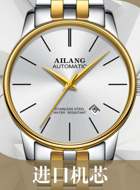时尚精钢全自动陀飞轮机械AILANG进口机芯夜光商务休闲品牌男表