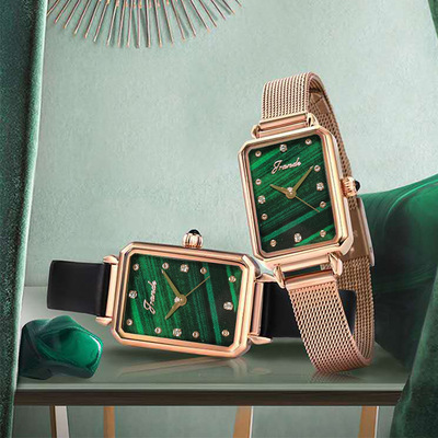 绿表软皮带韩版轻奢防水腕表