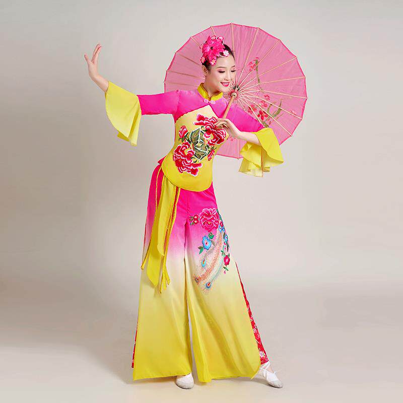 新款秧歌服演出服古典舞2022新款中老年广场舞成人扇子舞腰鼓表演