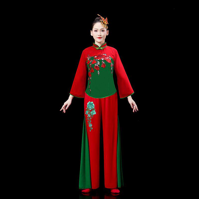 新款秧歌服演出服女2024新款广场舞服装腰鼓舞服新式东北灯笼裤舞