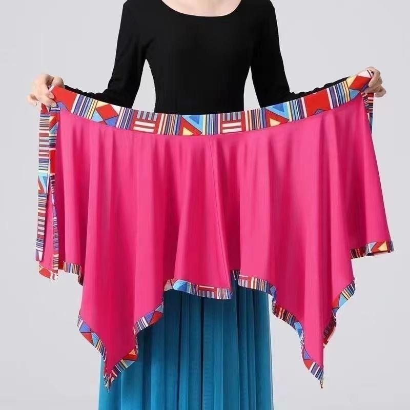 新款(四季可用)广场舞藏族围裙百搭演出服装舞蹈民族风半身裙一片