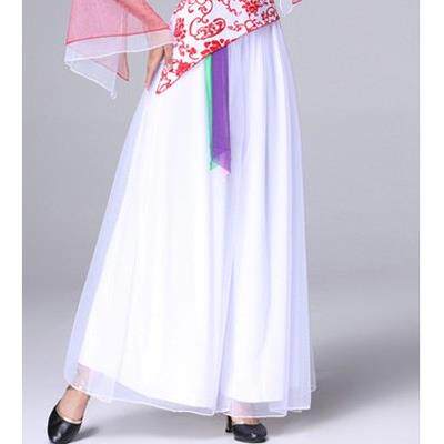 新款青花瓷广场舞服2018新款套装民族风春英云袖网纱裤演出服跳舞