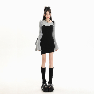 【原创】甜辣风纯欲风包臀裙针织