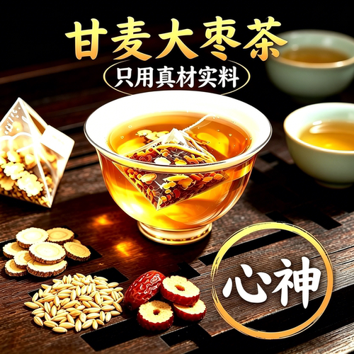 同仁堂甘麦大枣汤独立茶包免煮甘草大麦红枣茶浮小麦子夏天喝男女