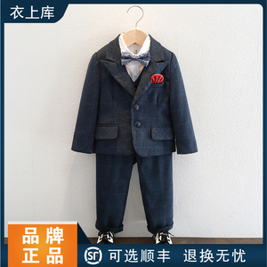 花童礼服套装男童西装秋冬英伦风帅气儿童钢琴演出服主持人小西服