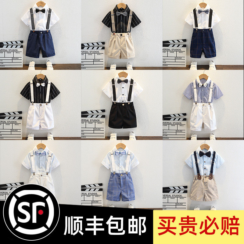 男童夏季背带款儿童节日表演服