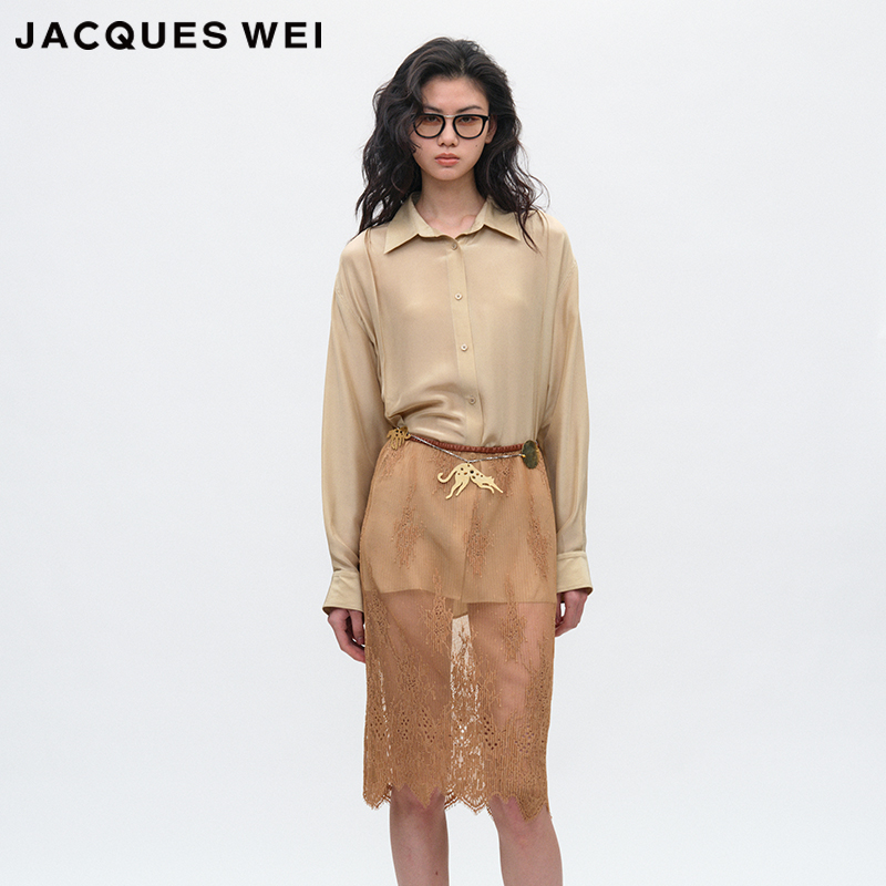 JACQUES WEI 2025春季新款原创设计小众高级感通勤单排扣长袖衬衫