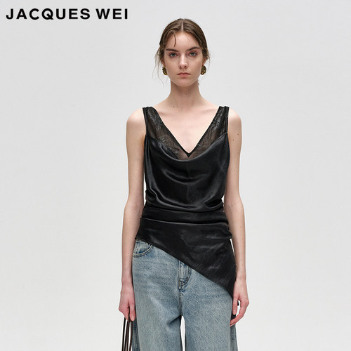 JACQUESWEI双层缎面背心
