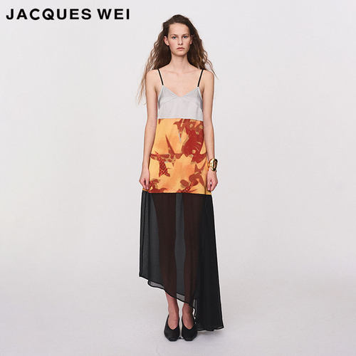 JACQUESWEI春夏印花拼接连衣裙