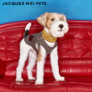 jacques pets设计师官方店2023aw宠物人字纹羊绒夹克 wei