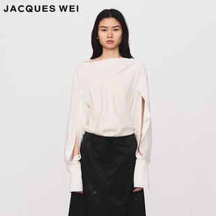白色醋酸长袖 设计师官方店2024SS春夏新款 WEI JACQUES