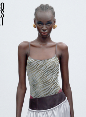 JACQUES WEI 2025新款时尚潮流斑马纹塑身连体衣女七夕送女友礼物