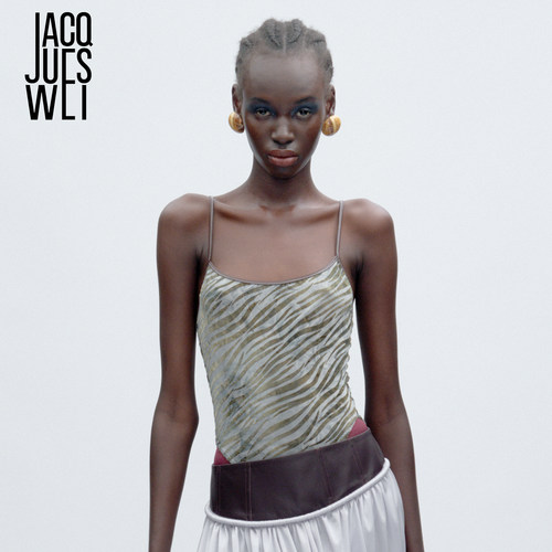 JACQUESWEI斑马纹卡档连体衣女