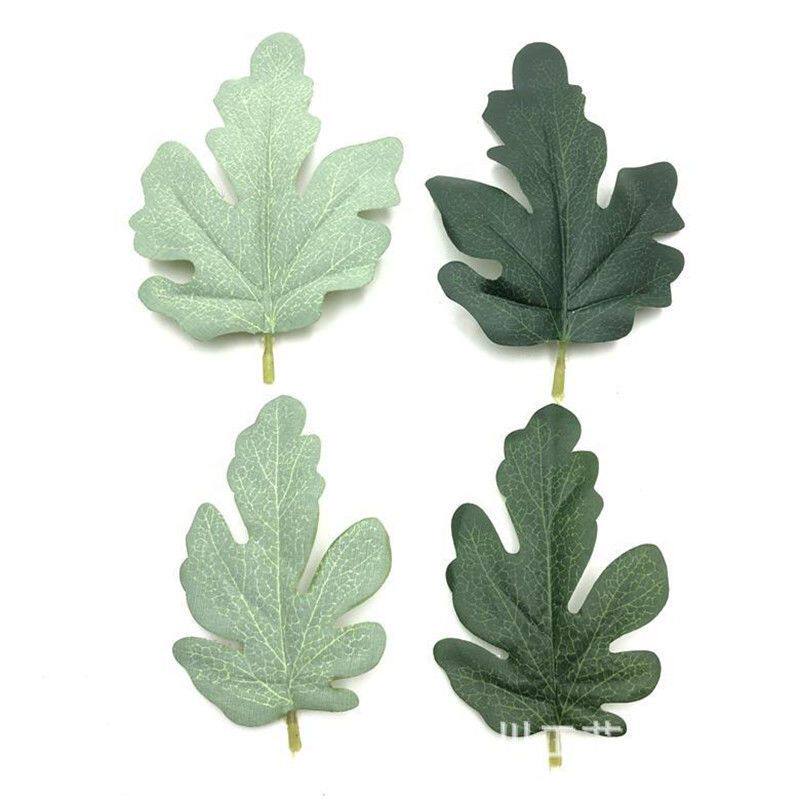 仿真叶子绿色菊花叶子 仿真植物单片丝印菊花叶仿真花装饰叶配件