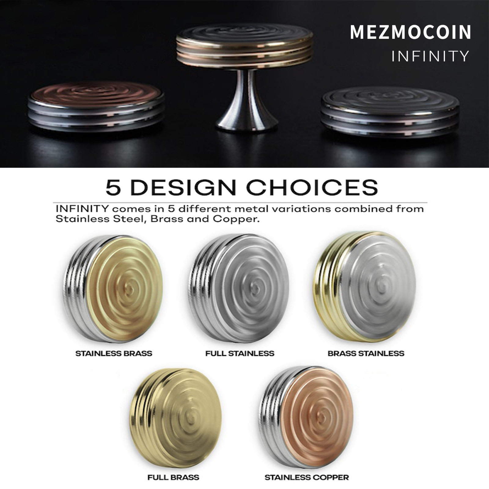 mezmocoin infinity爆款桌面指尖陀螺亚马逊跨境金属转运币edc