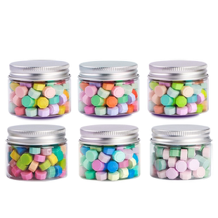 火漆印章蜡粒可爱火漆印章材料珠光混色马卡龙色封蜡颗粒信封封印密封材料手工盖印八边形形瓶装颗粒