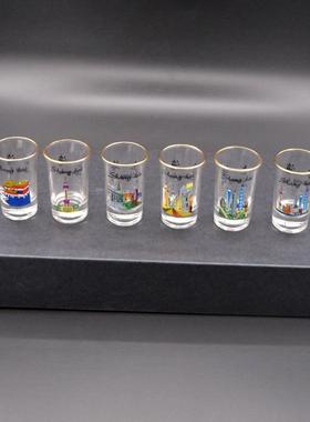 souvenir 6-pack tequila base shot glass set shanghai china