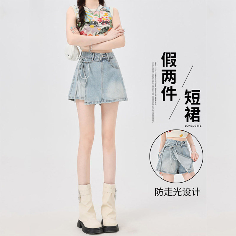 夏季薄款防走光a字半身裙裤女图片
