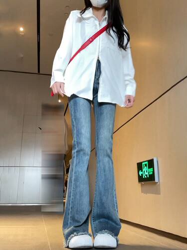 毛边微喇牛仔裤女小个子秋冬新款