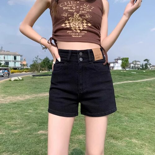 夏季百搭直筒牛仔短裤女
