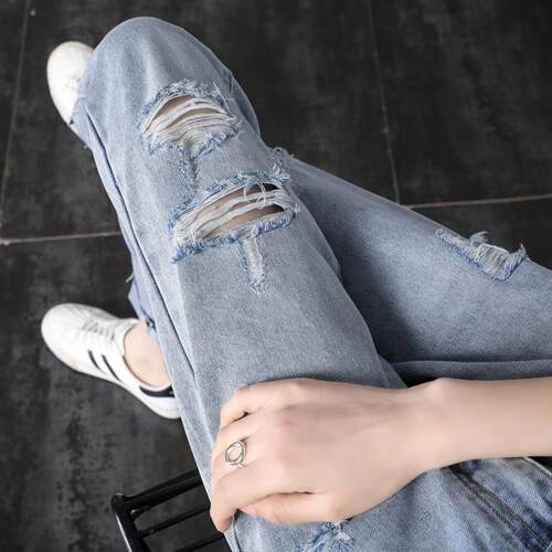 新款ins潮胖妹妹mm宽松萝卜裤子