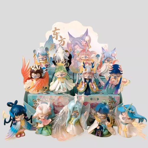 国潮东方灵瑞系列盲盒手办蛋糕摆件玩具桌面公仔玩偶饰品儿童礼物