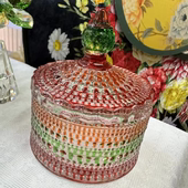民族风复古红色蒙古包造型创意储物罐彩色带盖收纳罐摆件欧式