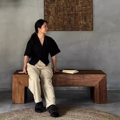 北欧原木长条凳创意电视柜墩子实