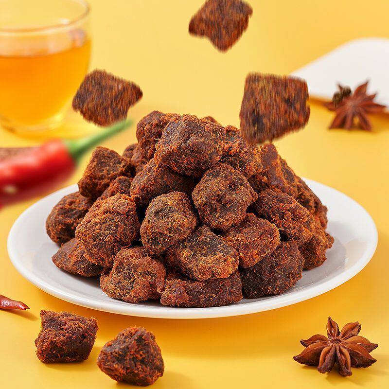 新货牛肉味猪肉粒原切猪肉粒五香肉干肉铺孕妇儿童零食沙爹味即食