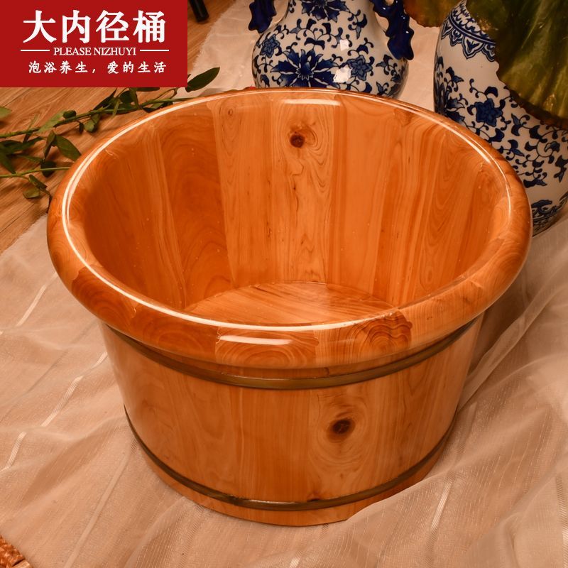 香柏木家用泡脚木桶双人洗脚桶泡脚木盆实木足浴桶足疗浴足木桶