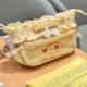 芝士奶黄色前透明笔袋大容量多层文具盒高颜值手提铅笔盒刺绣痛包