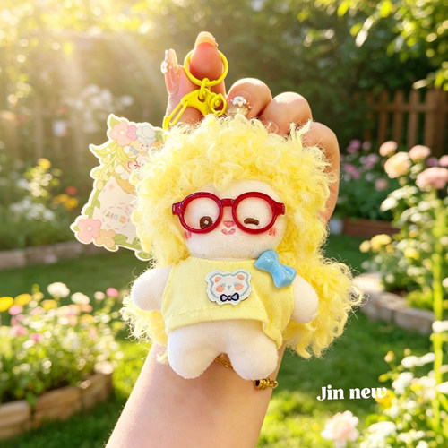 NewToys 可爱娃娃治愈眼镜卷毛仔毛绒玩偶女生礼物书包背包小挂件