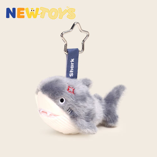 NewToys丑萌海洋馆鲨鱼海豹章鱼毛绒玩偶公仔可爱书包挂件纪念品