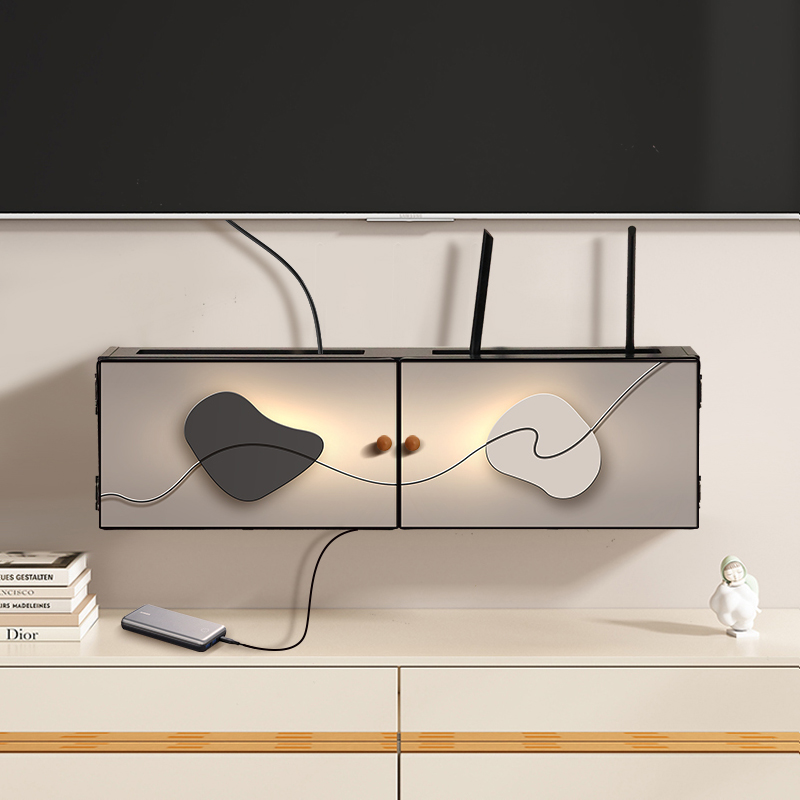 石来运转免打孔路由器收纳盒