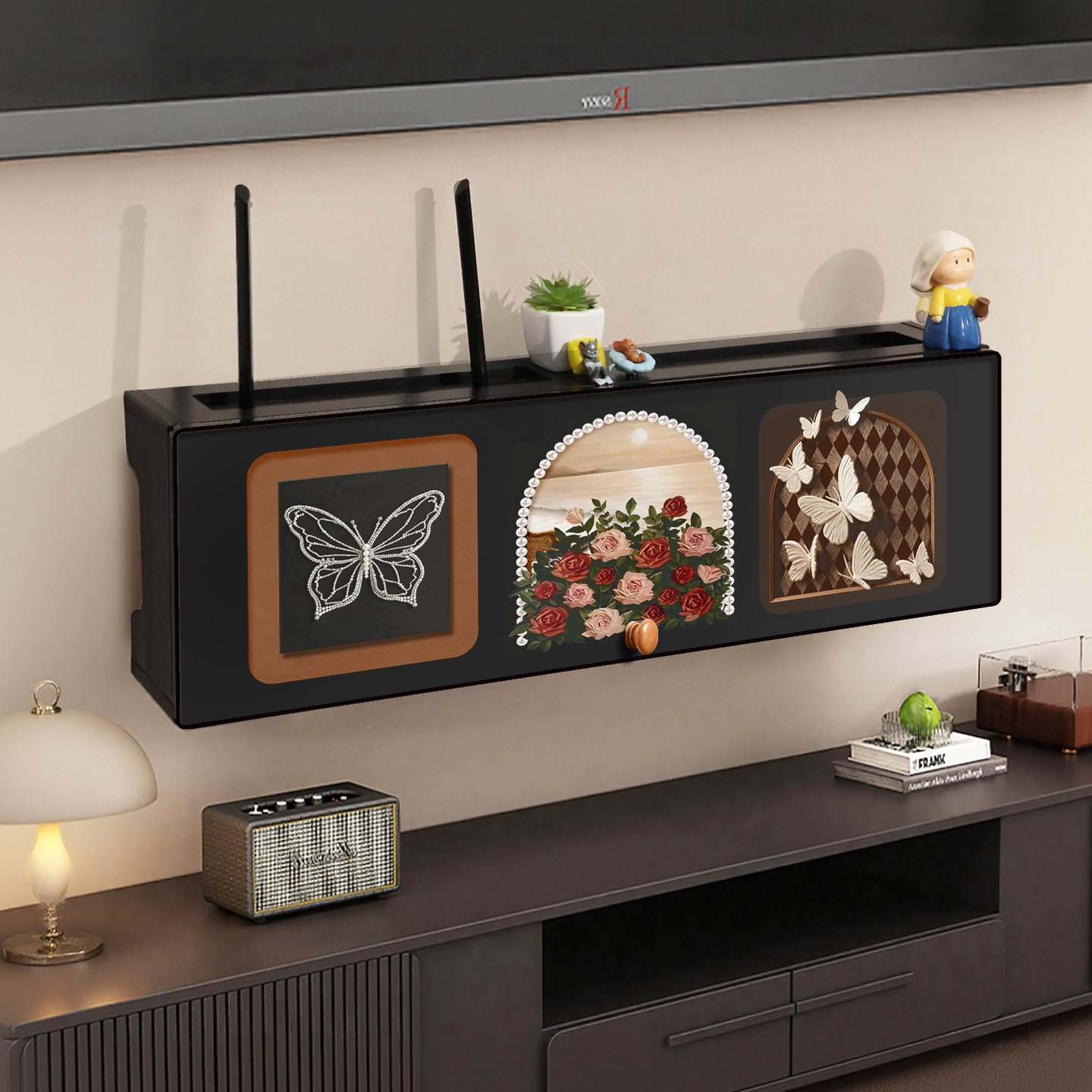 路由器收纳盒wifi电视机顶盒